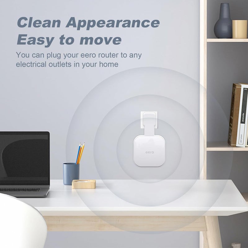 Mamerry Wall Mount Holder for eero Pro 6e/Pro 6, No Messy Wires, Space Saving, Outlet Wall Stand Bracket Compatible with eero Pro 6e/Pro 6 Mesh Wi-Fi System Extender Router (2 Pack) - Image 4