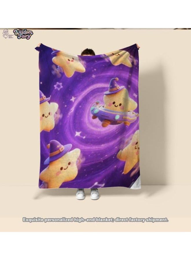 general Wisdom Fairy (latest) flannel thin blanket (warm and comfortable, suitable for sleep, game use, dust and sandproof) 150cm*200cm - 13 - Image 1