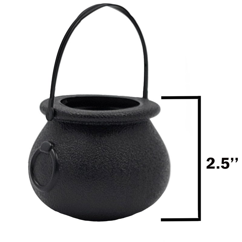 Chochkees Black Candy Cauldron Kettles, Party Decoration Supplies, St. Patrick's 3" Inches (24-Pack) Witch Cauldron, Candy Bucket, Cauldron Pot - Image 2