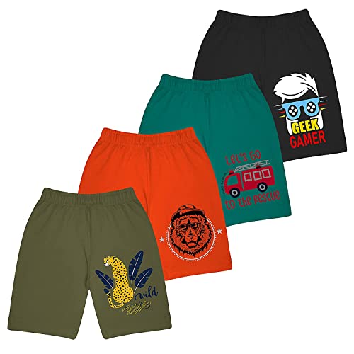 kyda kids شورتات كوتون مطبوعة للأطفال من KYDA KIDS® - عبوة من 4 (K-B-SHORTS-3MCC-C2-2-3Y، متعدد الألوان) - Image 1