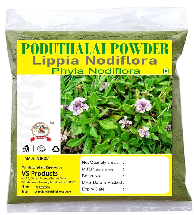 VS Products Poduthalai Powder 350g Anti Dandruff Powder Phyla Nodiflora Ratuliyo Nela Hippali Kattuttippali Powder Natural Dandruff Removal pack of 3 x 100g pack of 1 x 50g - Image 1