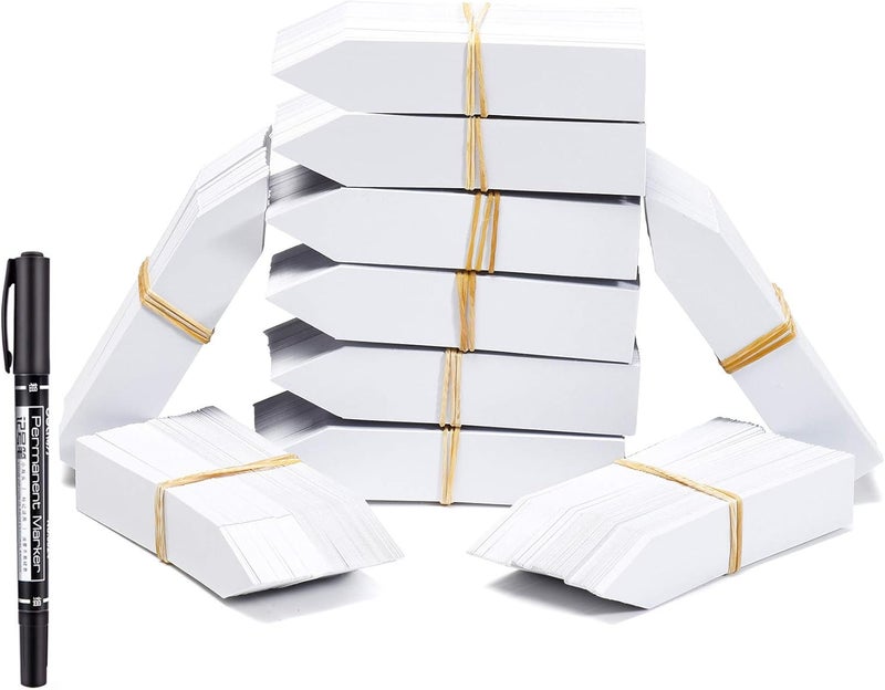 Mihey 1000 Pcs 4 Inch Plastic Plant Nursery Garden Labels Waterproof Pot Markers Garden Stake Tags, White - Image 1