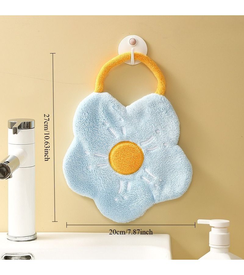 Coral Fleece Hand Towel Set 4 Colors Thickened Absorbent Machine Stitched Home Bath Kitchen Wet Area - Image 3