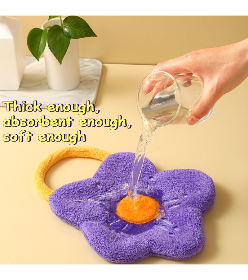 Coral Fleece Hand Towel Set 4 Colors Thickened Absorbent Machine Stitched Home Bath Kitchen Wet Area - Image 4