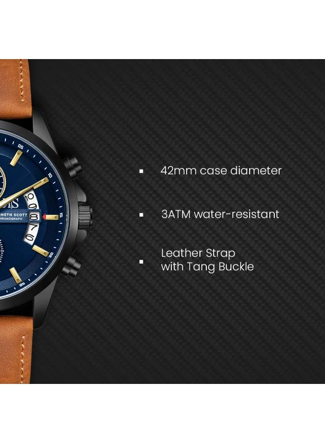 Kenneth Scott  Kenneth Scott Men's Chronograph  Blue  Dial Watch - K26106-BLDN for Men | Best Price UAE