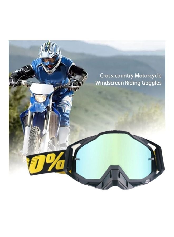 نظارات ركوب الجبال والدراجات النارية للطرق الوعرة - نظارات سباق Mx وMtb بعدسات ذهبية مرآتية (بما في ذلك قناع الوجه الأسود) - Image 3