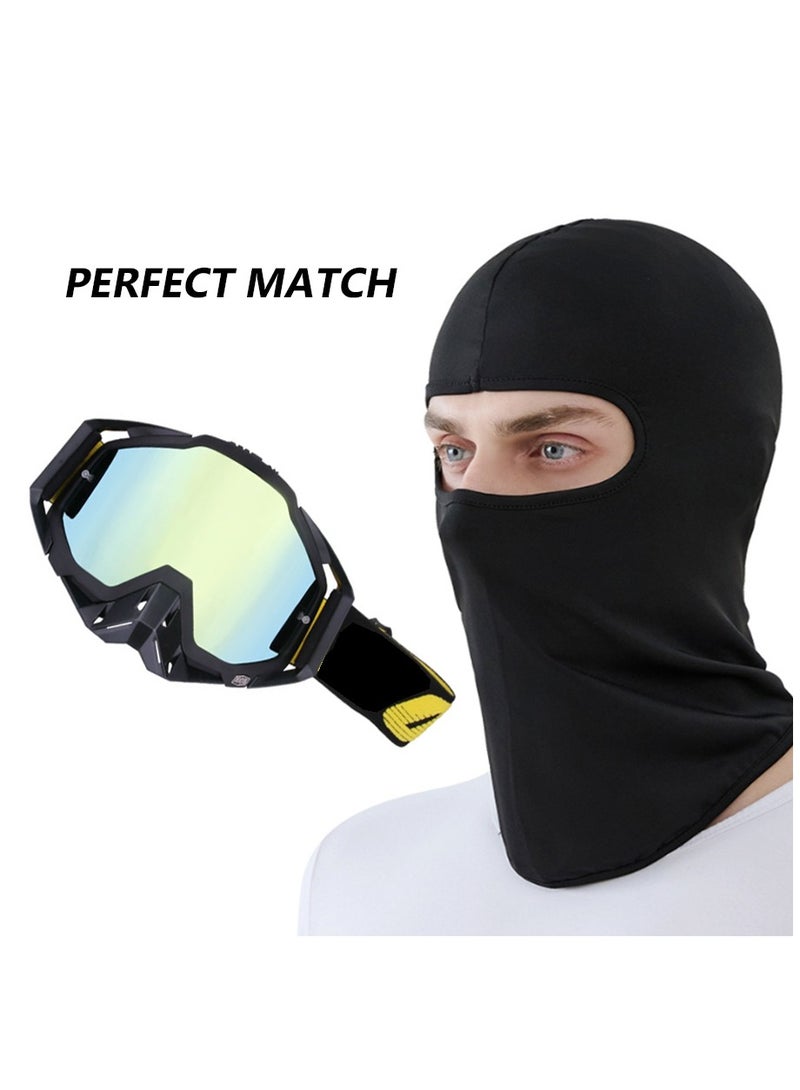 نظارات ركوب الجبال والدراجات النارية للطرق الوعرة - نظارات سباق Mx وMtb بعدسات ذهبية مرآتية (بما في ذلك قناع الوجه الأسود) - Image 1