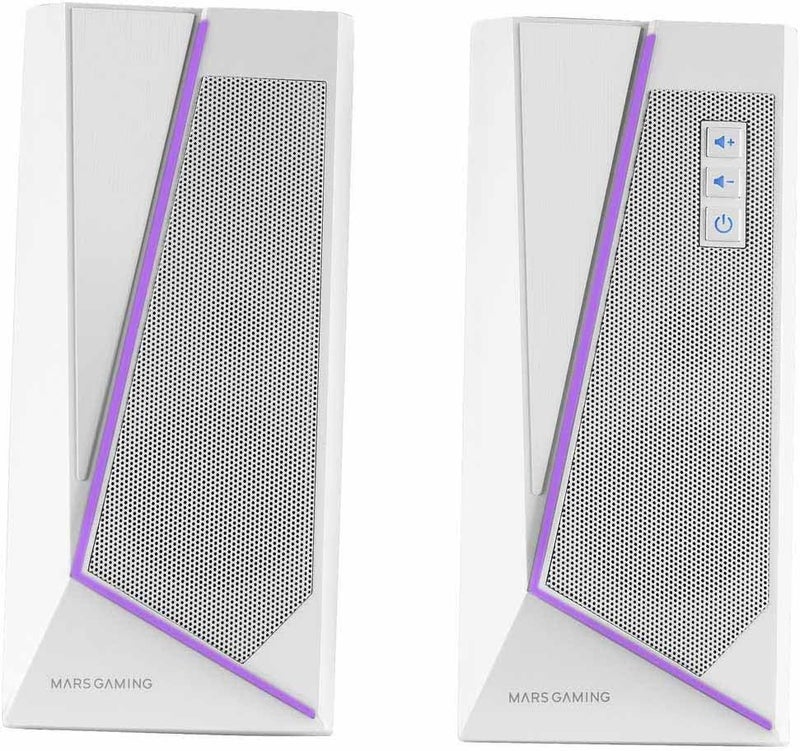 MARS GAMING MS7W, RGB Lautsprecher, Bluethooth 5.0 + Jack 3.5, DSP Sound 20W, Weiß - Image 5