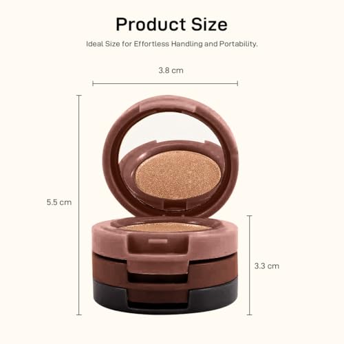 Multibrite Blush Highlighter & Contour Palette 3 in 1 Makeup Powder Set Compact Powder Blush Highlighter Silky Smooth Face Blush Cheek Tint, Moisturizing Luminizer for Women (M02 (02 Dark Brown)) - Image 4