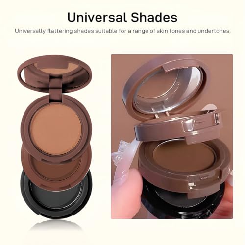 Multibrite Blush Highlighter & Contour Palette 3 in 1 Makeup Powder Set Compact Powder Blush Highlighter Silky Smooth Face Blush Cheek Tint, Moisturizing Luminizer for Women (M02 (02 Dark Brown)) - Image 2