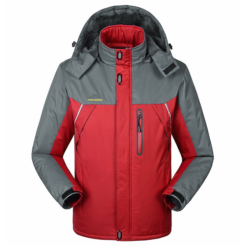 Men'S Fleece Plus Size Rush Clothes Warm Thickened Coat Outdoor Loose Mountain Climbing Cold-Proof Cotton-Padded Jacket Casual - Image 1