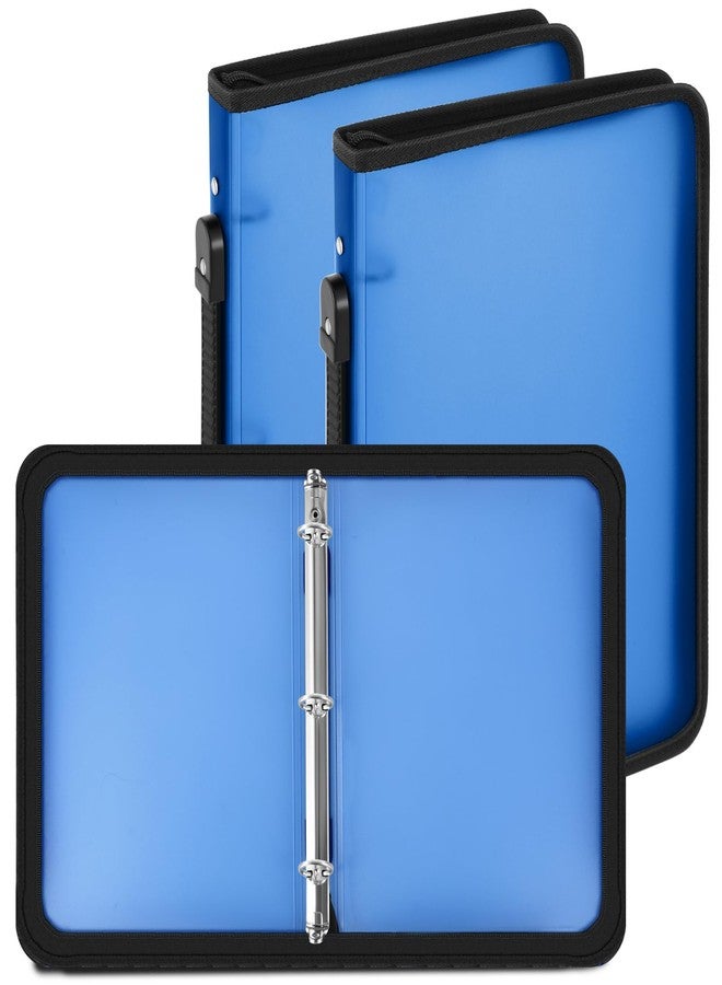 تيلينغ مجلدات سحاب قابلة لإعادة التعبئة من تيلينج، عبوة من قطعتين، مقاس 1 بوصة، مع غطاء بثلاث حلقات، مصنوعة من البلاستيك الشفاف، لتنظيم الملفات والمخططات الخاصة بالمشاريع والواجبات والمذكرات والأعمال المدرسية (أزرق). - Image 1