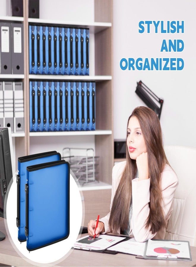 تيلينغ مجلدات سحاب قابلة لإعادة التعبئة من تيلينج، عبوة من قطعتين، مقاس 1 بوصة، مع غطاء بثلاث حلقات، مصنوعة من البلاستيك الشفاف، لتنظيم الملفات والمخططات الخاصة بالمشاريع والواجبات والمذكرات والأعمال المدرسية (أزرق). - Image 4