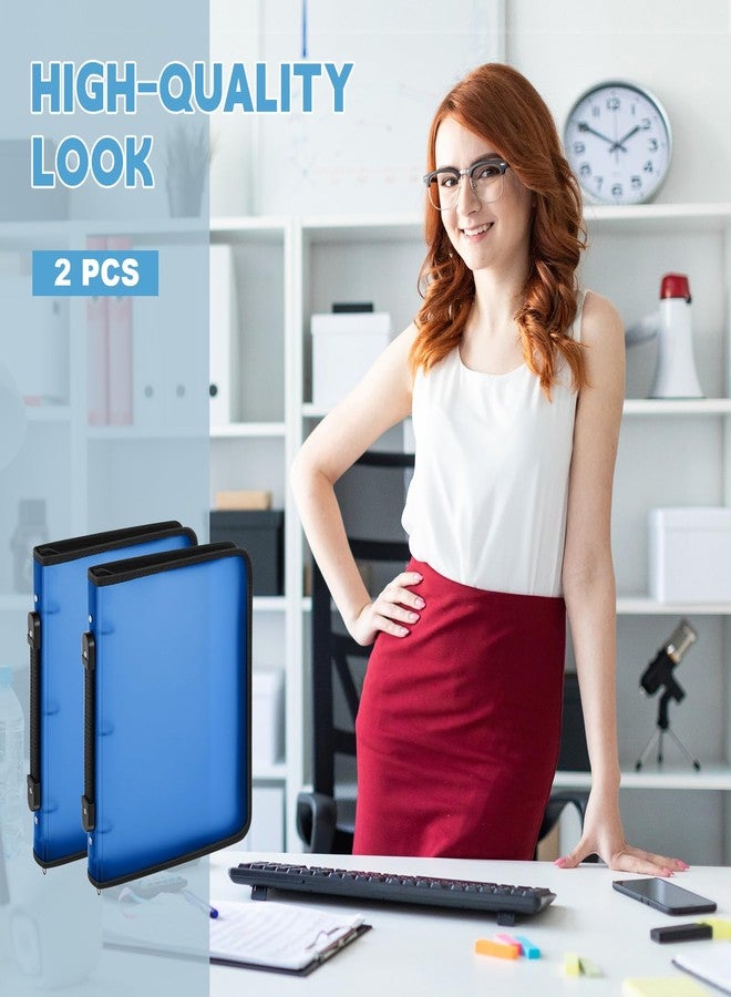 تيلينغ مجلدات سحاب قابلة لإعادة التعبئة من تيلينج، عبوة من قطعتين، مقاس 1 بوصة، مع غطاء بثلاث حلقات، مصنوعة من البلاستيك الشفاف، لتنظيم الملفات والمخططات الخاصة بالمشاريع والواجبات والمذكرات والأعمال المدرسية (أزرق). - Image 5