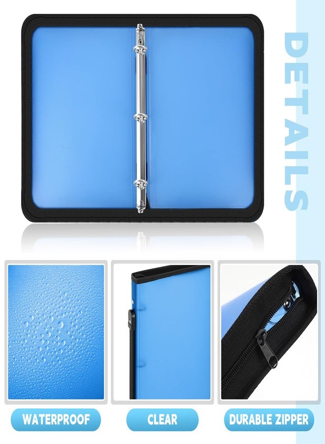 تيلينغ مجلدات سحاب قابلة لإعادة التعبئة من تيلينج، عبوة من قطعتين، مقاس 1 بوصة، مع غطاء بثلاث حلقات، مصنوعة من البلاستيك الشفاف، لتنظيم الملفات والمخططات الخاصة بالمشاريع والواجبات والمذكرات والأعمال المدرسية (أزرق). - Image 3