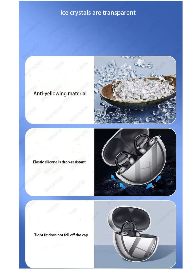 DKNG Suitable for Bluetooth headphones, HUAWEI Free Clip Case, TPU Dropproof and Waterproof Transparent Case  - Image 2