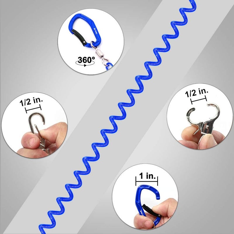 Hercules M4 Fishing Lanyard, Fishing Pole Tether, Kayak Paddle Leash, Heavy Duty Retractable Coiled Lanyard for Fishing, Rods, Pliers, Boating, Paddles, Kayak - Image 3