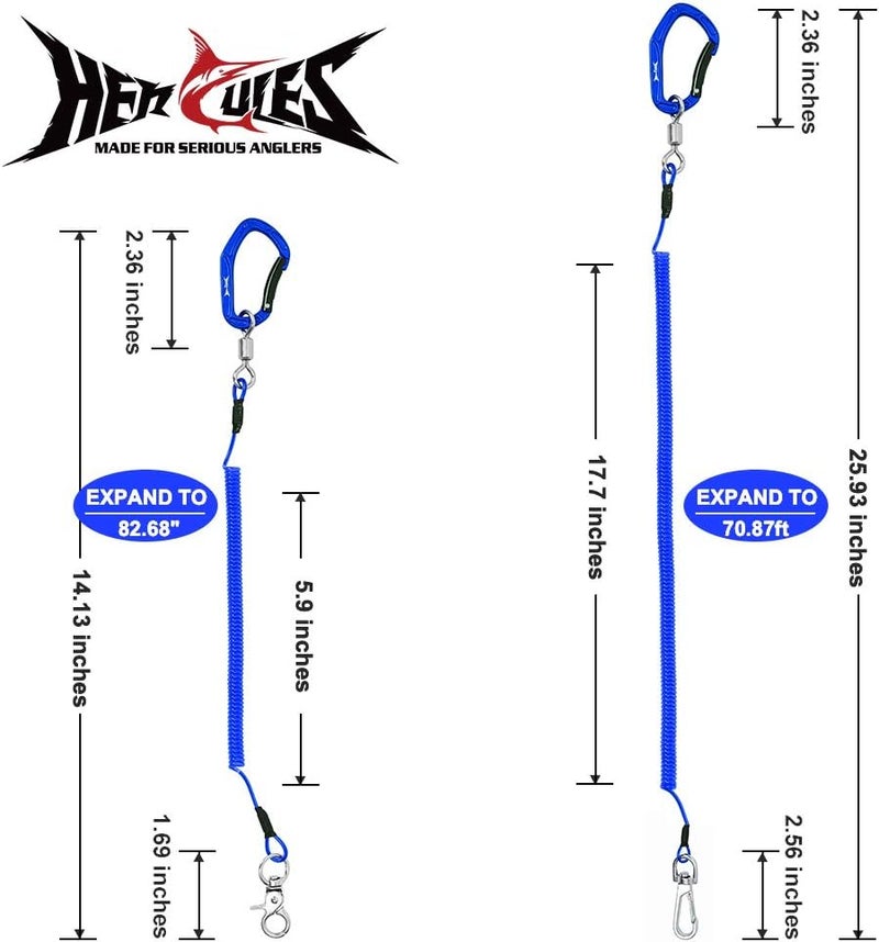 Hercules M4 Fishing Lanyard, Fishing Pole Tether, Kayak Paddle Leash, Heavy Duty Retractable Coiled Lanyard for Fishing, Rods, Pliers, Boating, Paddles, Kayak - Image 2