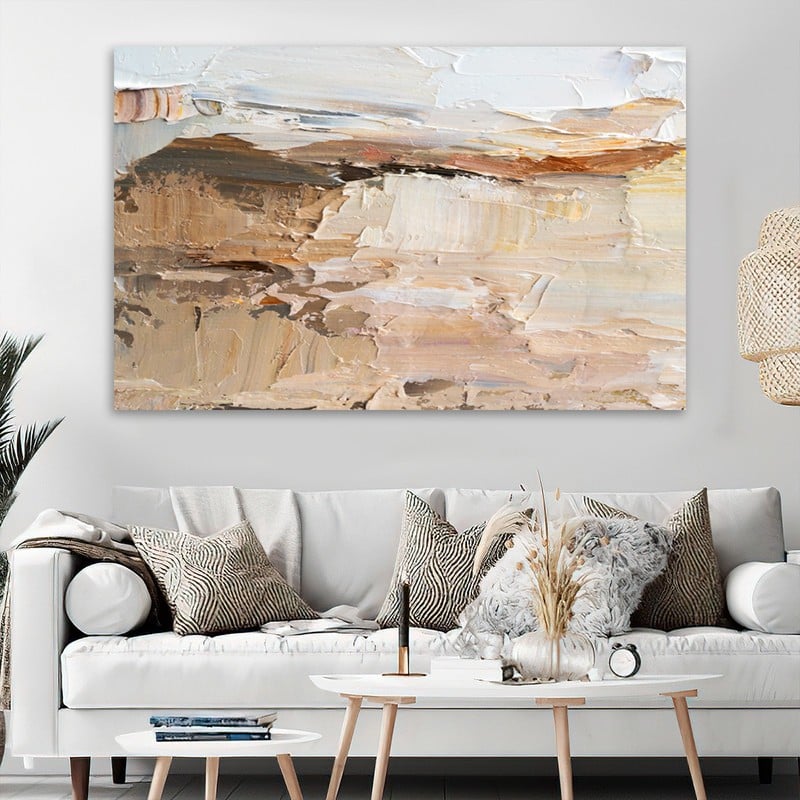 ماركتنا لوحة قماشية بتصميم الفن التشكيلي مع برواز مجوف مقاس (70×50) قطعة واحدة - Image 2