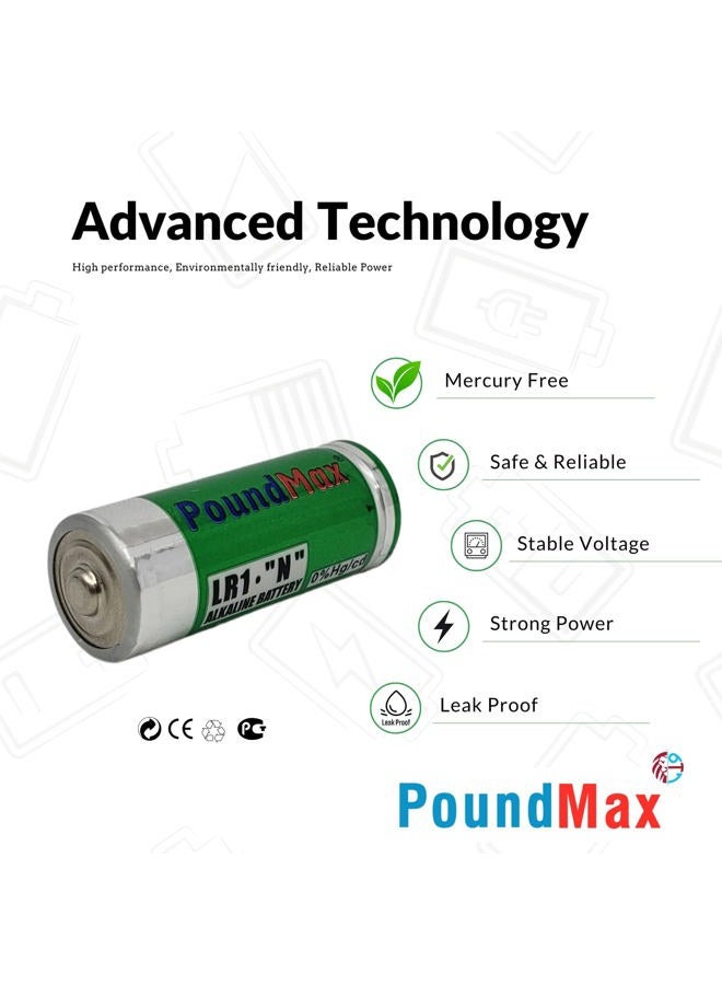 Poundmax 5 X 910A LR1 N Type MN9100 1.5V Alkaline Batteries - Image 4