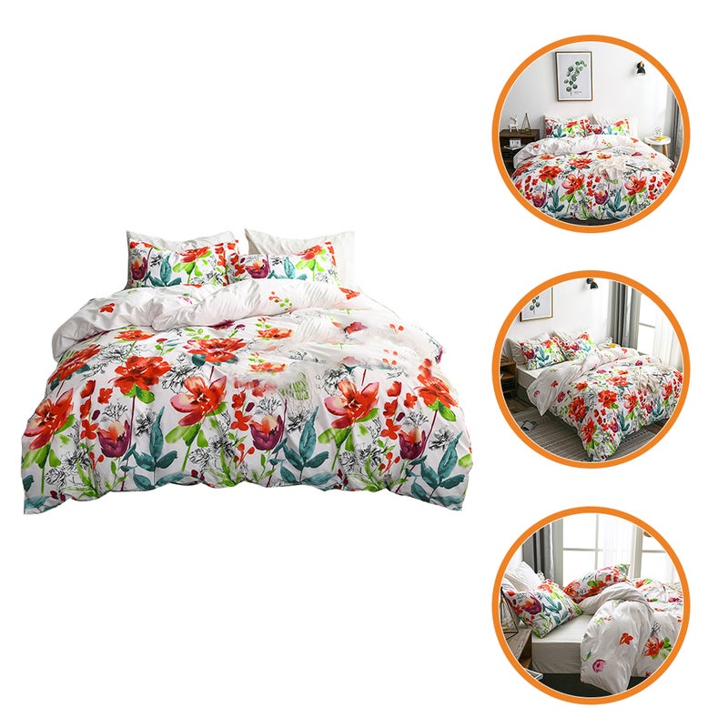 1 Set Floral Bedding Kit Three-piece Bedding Decorative Household Bedding - Image 3
