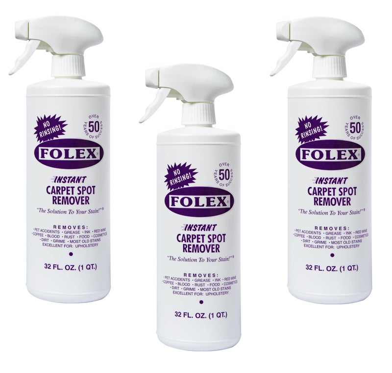 FOLEX Instant Carpet Spot Remover, 32oz, Pack of 3