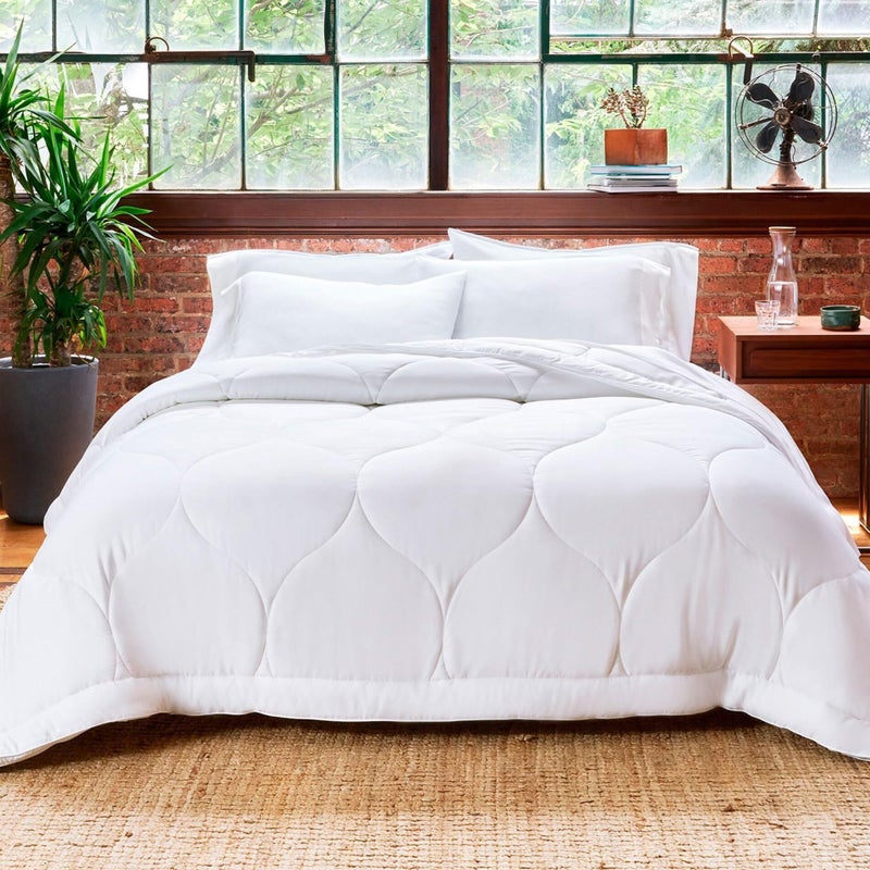 Buffy Buffy Cloud Comforter  Machine Washable Lyocell Fabric DownAlternative Fill Extra Fluffy Quilted Duvet Insert with Corner Tabs FulQueen 