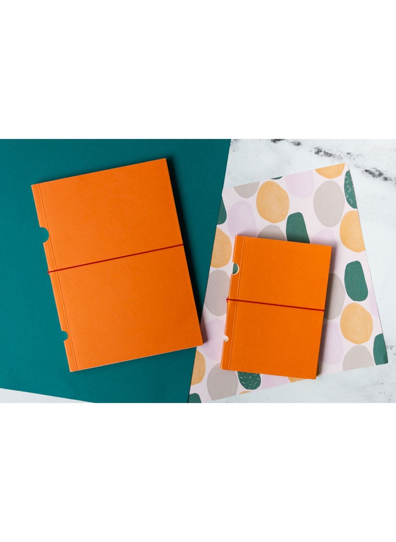Paper-Oh Buco Orange B7 Unlined Elastic Band Closure Notebook - Pack of 2 - Image 3