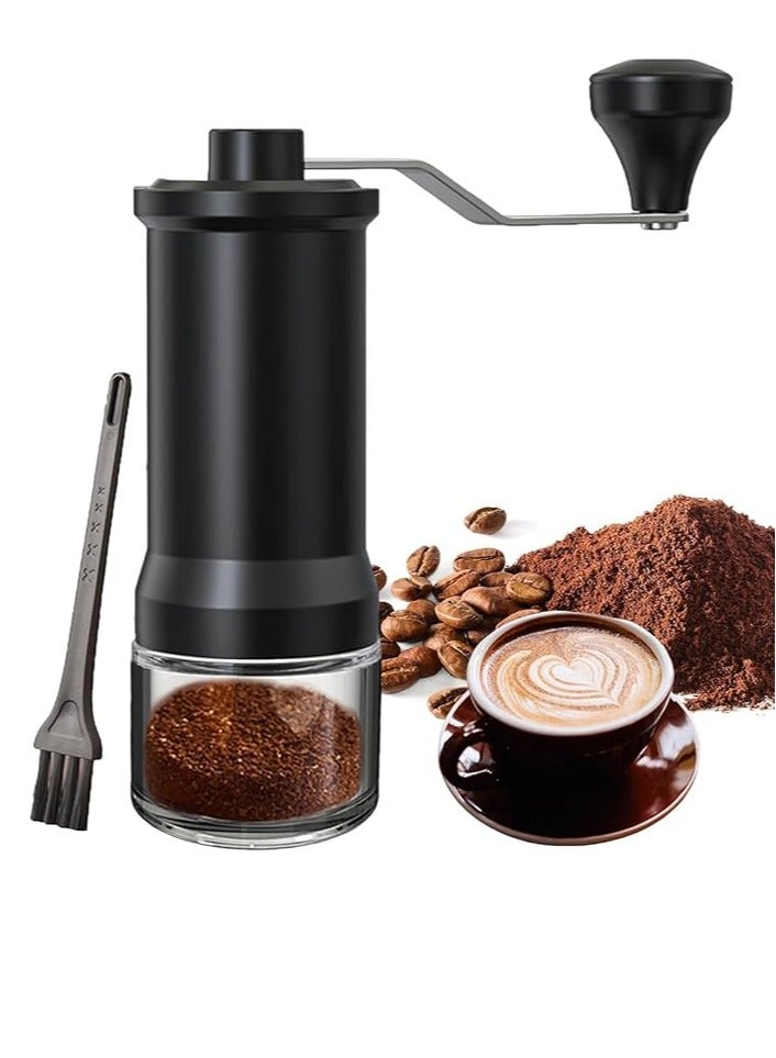 Manual Coffee Grinder Portable Coffee Bean Grinder Coarseness Adjustable Hand-ground Washable Espresso V60 Drip French Press Perfect for Home Camping Travel