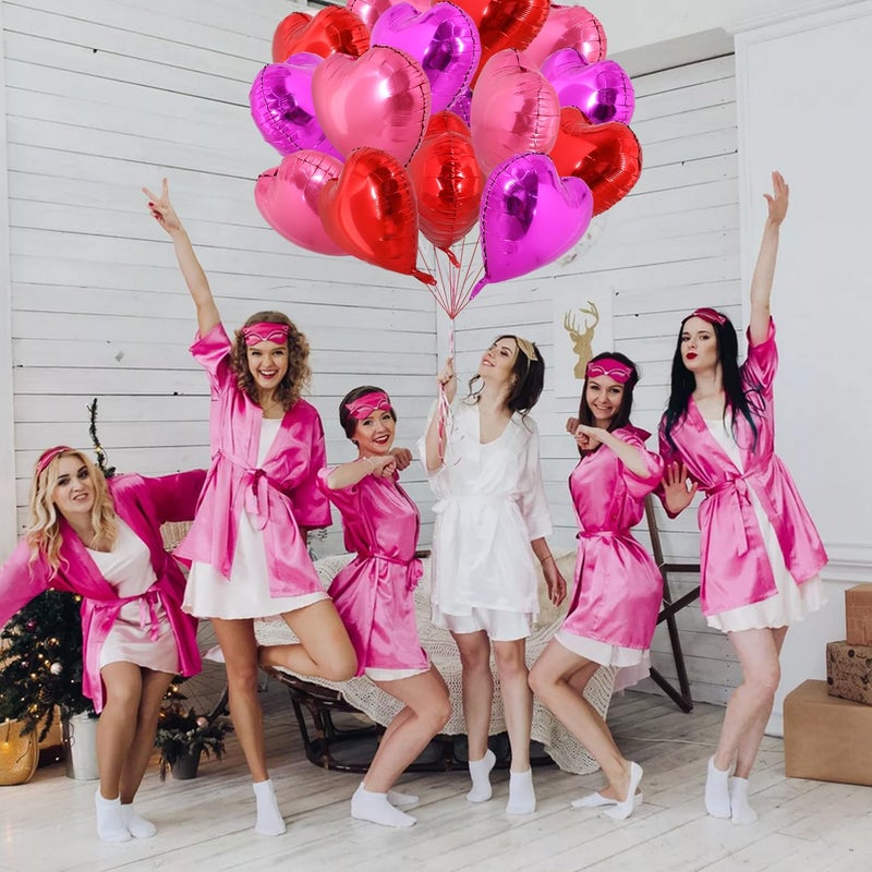 TONIFUL 30Pcs 18 Inch Rose Red Heart Balloons Valentineâ€™s Day Heart Shape Foil Mylar Balloons Decoration for Romantic Valentine's Day Wedding Bridal Shower Anniversary Engagement Party Supplies - Image 4