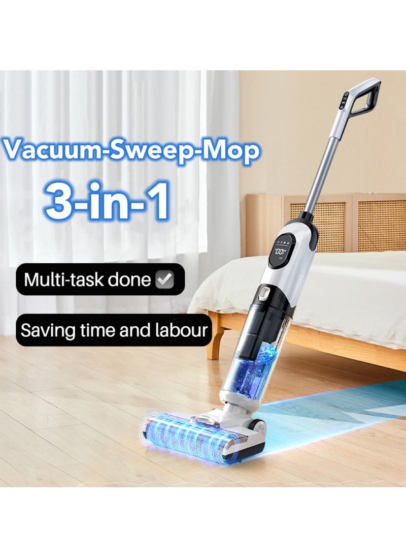 Ayeeb - Cordless Smart All-in-one Multi-Surface Total Floor Scrubber Carpet Cleaning Machine,Wet Dry Vacuum Roller Brush Mop,Multifunctional Versatile Kitchen Waste Auto Clean Self-driven Portable Lightweight - Image 1