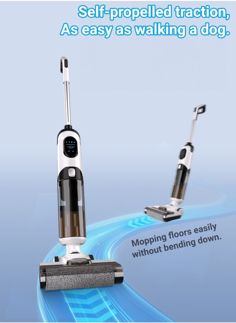 Ayeeb - Cordless Smart All-in-one Multi-Surface Total Floor Scrubber Carpet Cleaning Machine,Wet Dry Vacuum Roller Brush Mop,Multifunctional Versatile Kitchen Waste Auto Clean Self-driven Portable Lightweight - Image 1