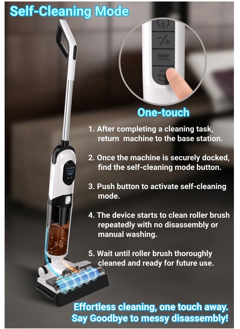 Ayeeb - Cordless Smart All-in-one Multi-Surface Total Floor Scrubber Carpet Cleaning Machine,Wet Dry Vacuum Roller Brush Mop,Multifunctional Versatile Kitchen Waste Auto Clean Self-driven Portable Lightweight - Image 1
