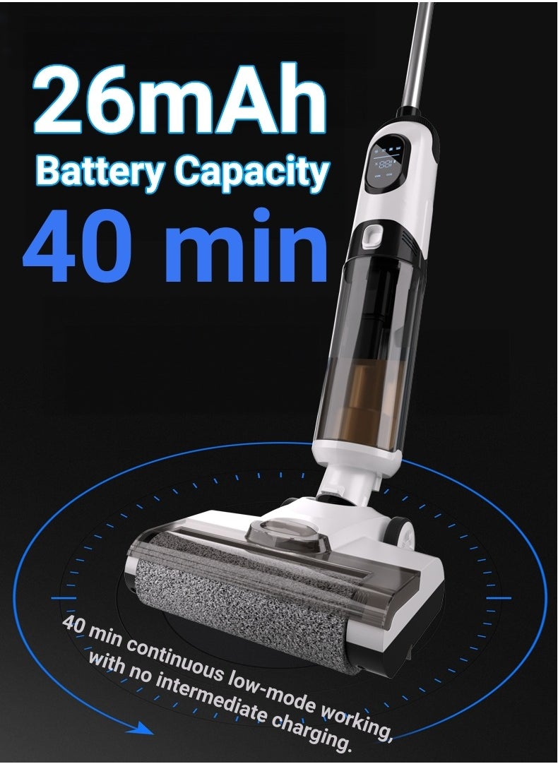 Ayeeb - Cordless Smart All-in-one Multi-Surface Total Floor Scrubber Carpet Cleaning Machine,Wet Dry Vacuum Roller Brush Mop,Multifunctional Versatile Kitchen Waste Auto Clean Self-driven Portable Lightweight - Image 1