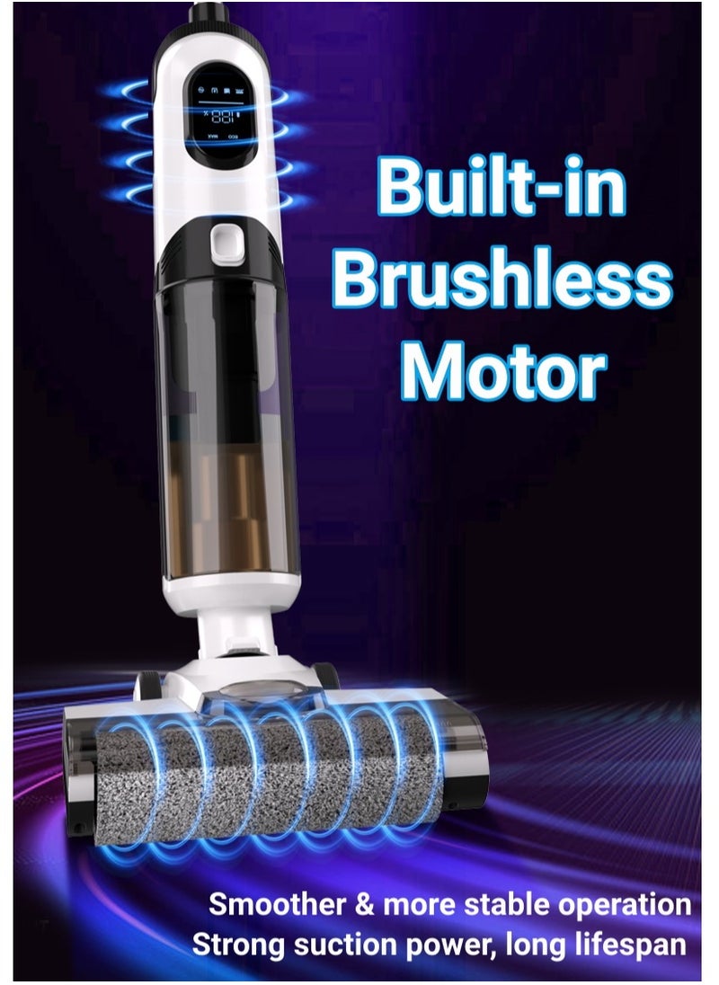 Ayeeb - Cordless Smart All-in-one Multi-Surface Total Floor Scrubber Carpet Cleaning Machine,Wet Dry Vacuum Roller Brush Mop,Multifunctional Versatile Kitchen Waste Auto Clean Self-driven Portable Lightweight - Image 1