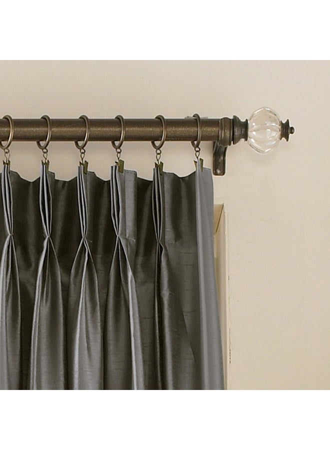 Curtainworks Marquee Faux Silk Pinch Pleat Curtain Panel, 30 by 108", Pewter - Image 3