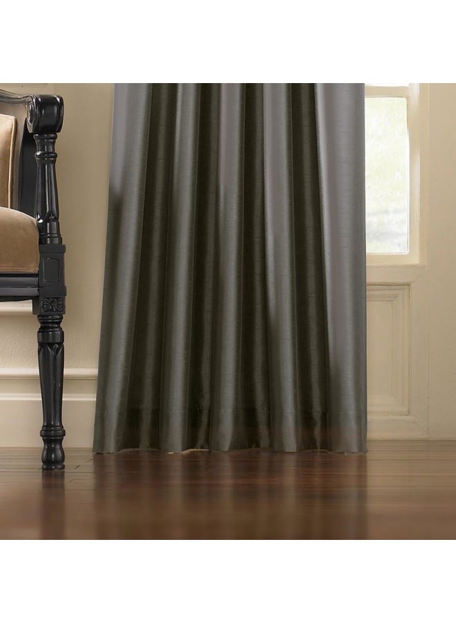 Curtainworks Marquee Faux Silk Pinch Pleat Curtain Panel, 30 by 108", Pewter - Image 4