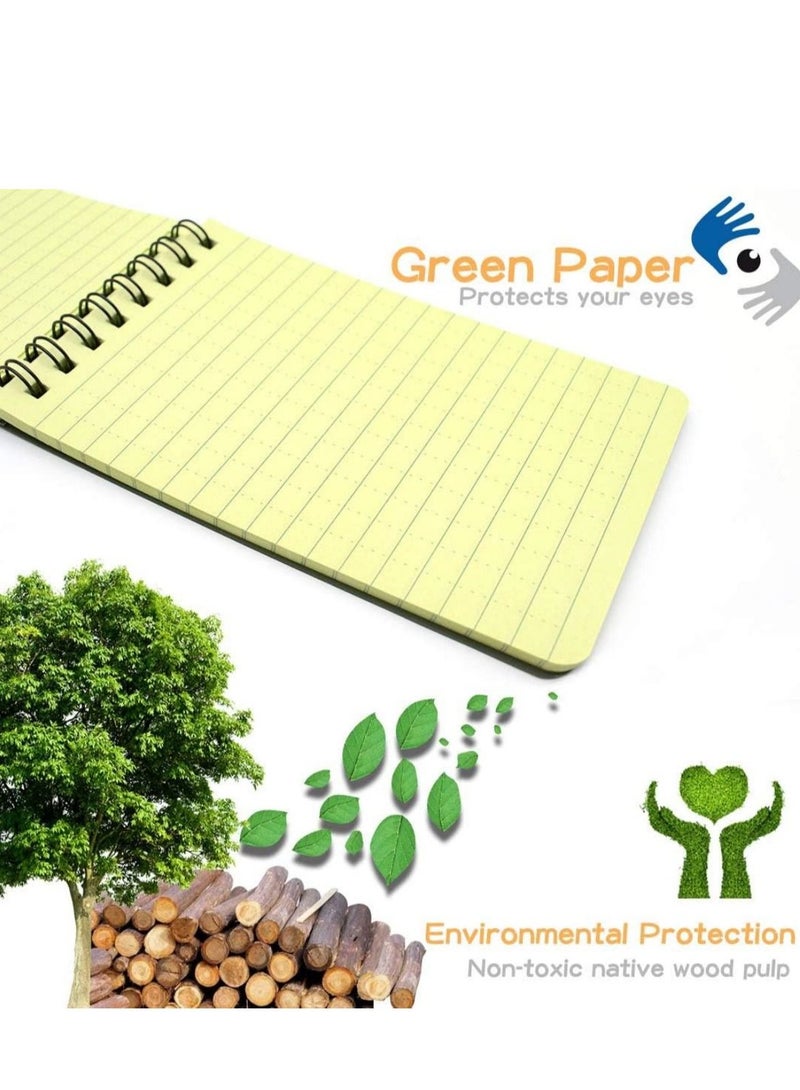 Generic 5 Packs All Weather Shower Waterproof Notebook Pocket Size Tactical Notepad Top Spiral Memo Notes Green Grid Paper Eye Protection for Outdoor Activities Recording 32 x 55 in - Image 2