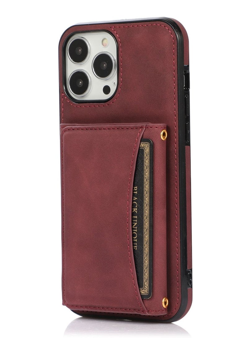 Suteni Back Cover Leather Card Slots Phone Case for iPhone - Image 1