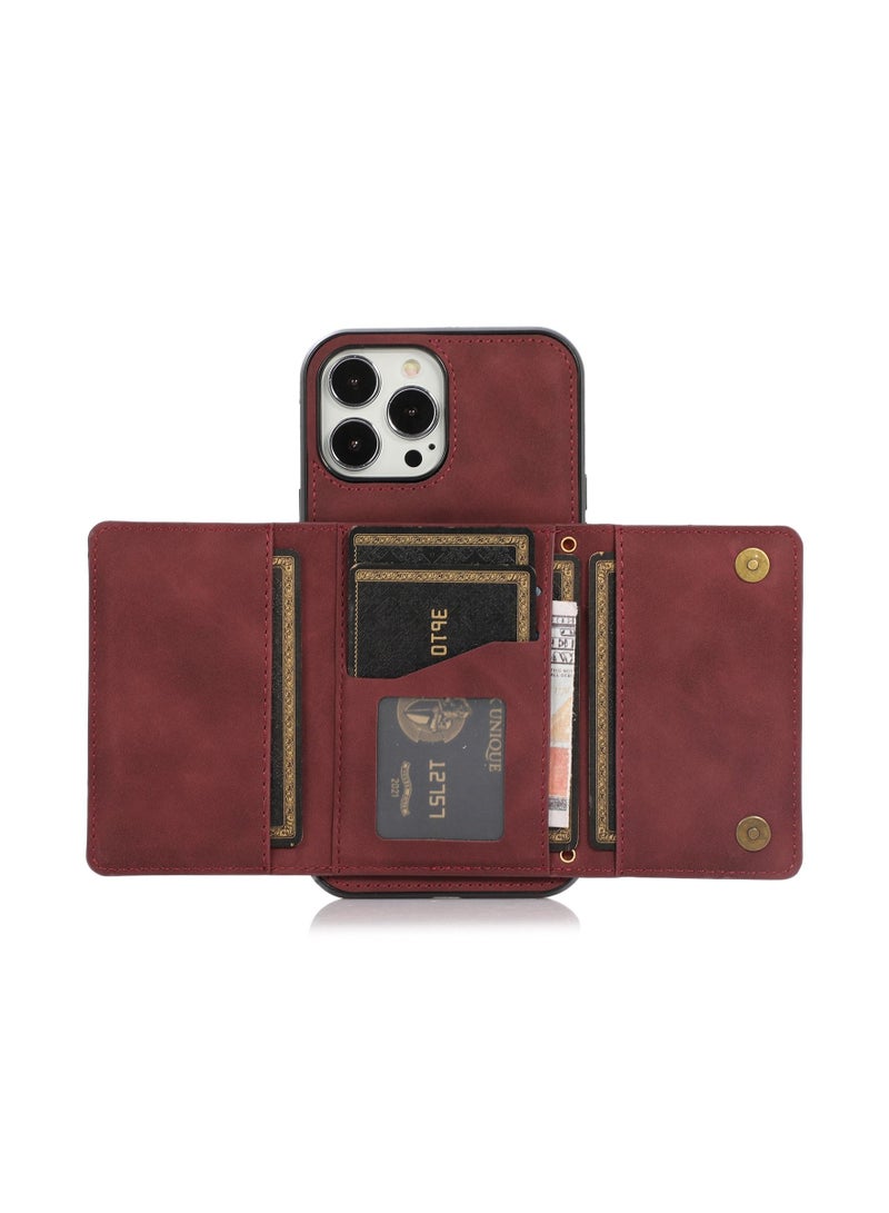Suteni Back Cover Leather Card Slots Phone Case for iPhone - Image 3