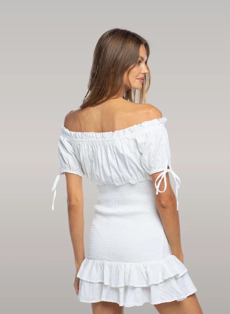 Just Nature  Off-Shoulder Ruffle Romeo Dress for Women | Best Price UAE