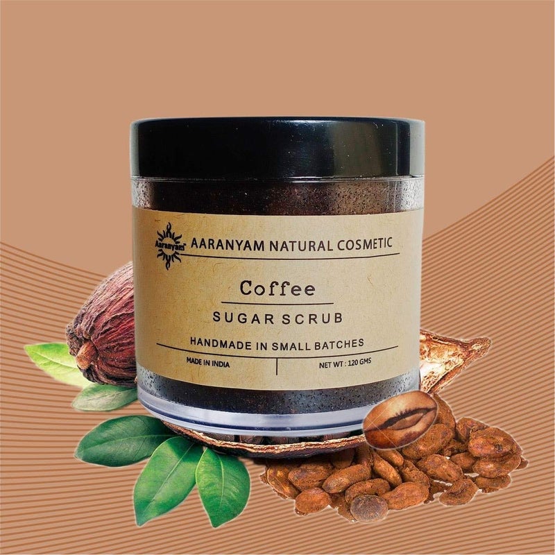 Aaranyam Exfoliating Coffee Body Scrub for Smooth Radiant Skin Ideal for Women Men DeTan Bath Scrub with Coconut Oil Removes Dirt Dead Skin from Neck Knees Elbows Arms Suitable for All Skin Types 120g 120 g - Image 2