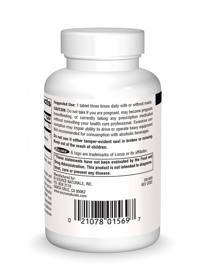 Source Naturals ريلورا، مزيج من مستخلصات لحاء الماغنوليا أوفيشيناليس ولحاء الفيلوديندرون أمورينسي 250 ملغ، 90 قرص - Image 2