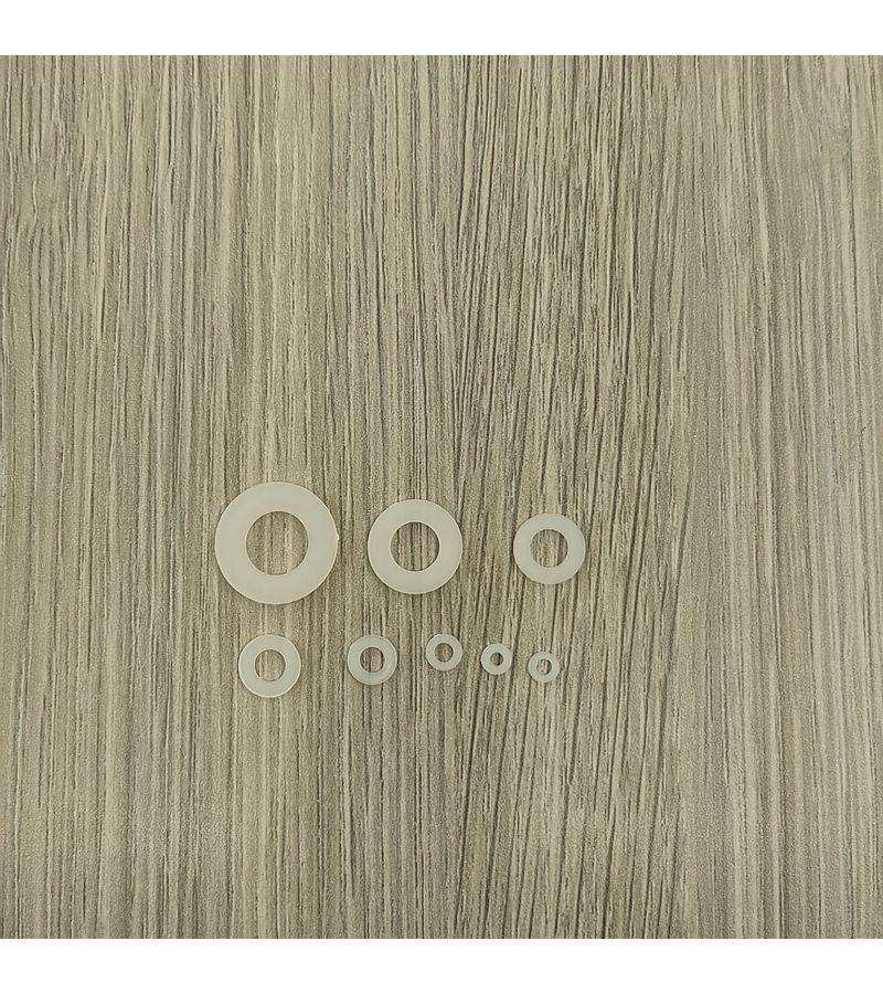 White Nylon Flat Washers M8x16x1.4mm 100 Pieces Sealing Gaskets for Screws - Image 2