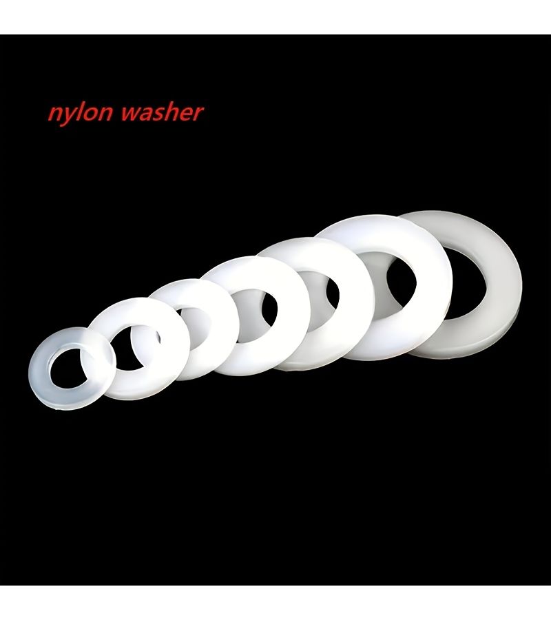 White Nylon Flat Washers M8x16x1.4mm 100 Pieces Sealing Gaskets for Screws - Image 4