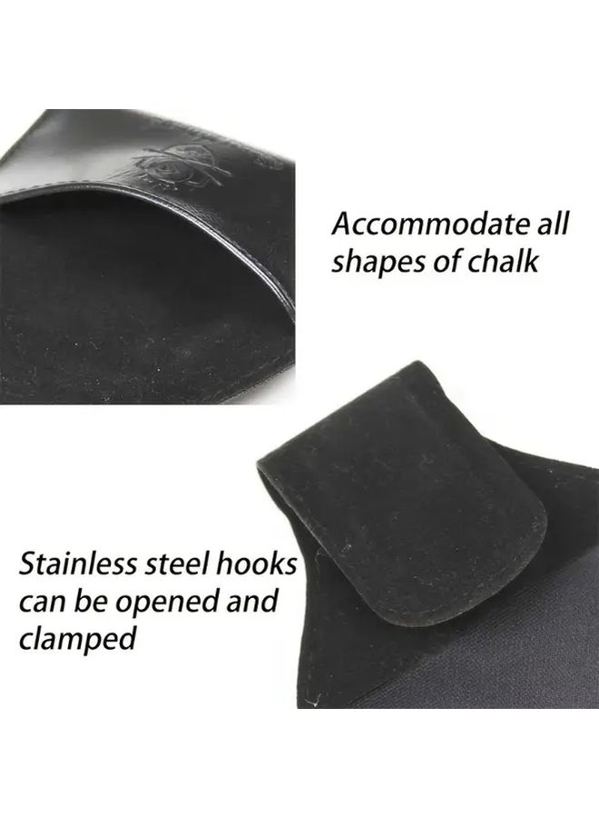 Portable Pool Cue Chalk Holder Pouch Compact Black Billiard Accessory Bag - Image 5