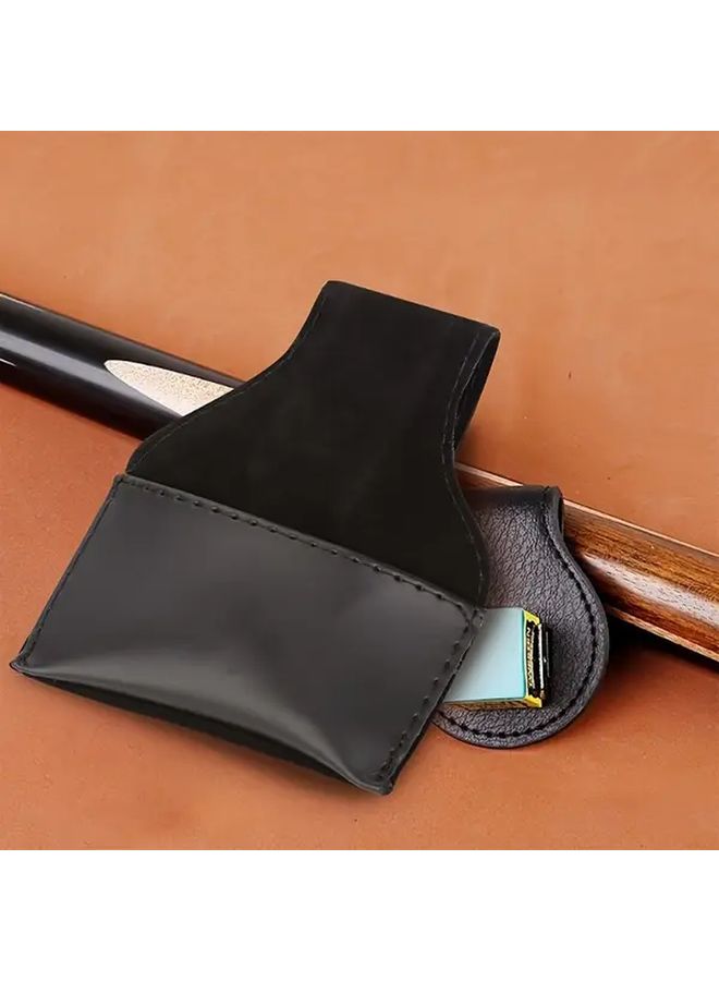 Portable Pool Cue Chalk Holder Pouch Compact Black Billiard Accessory Bag - Image 3