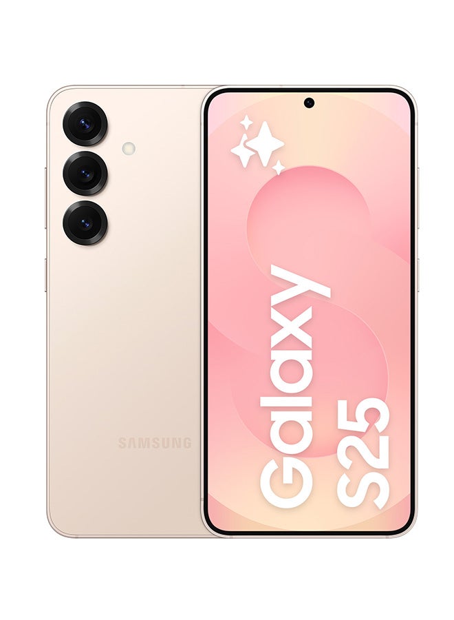سامسونج جالاكسي S25 AI ثنائي الشريحة وردي ذهبي 12 جيجابايت رام 128 جيجابايت 5G - النسخة الشرق أوسطية - Image 1