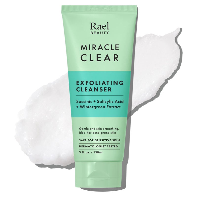 Rael Face Wash, Miracle Clear â€“ Gentle Exfoliating Cleanser with Succinic Acid & Minerals, Korean Skin Care (5 fl oz) - Image 1