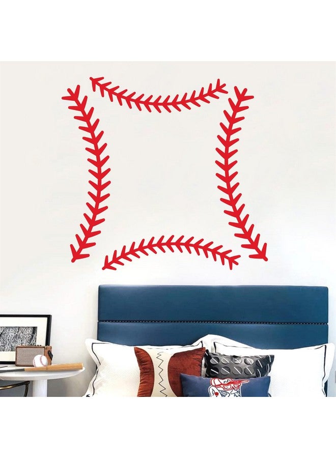 THEYGE Vinyl Baseball Wall Decals Big Baseball Stitches Stickers Peel and Stick Ceiling Decals Baseball Lace Wall Stickers Large Sport Ball Wall Stickers for Teens Boy Girl Bedroom Playroom Decor - Image 4